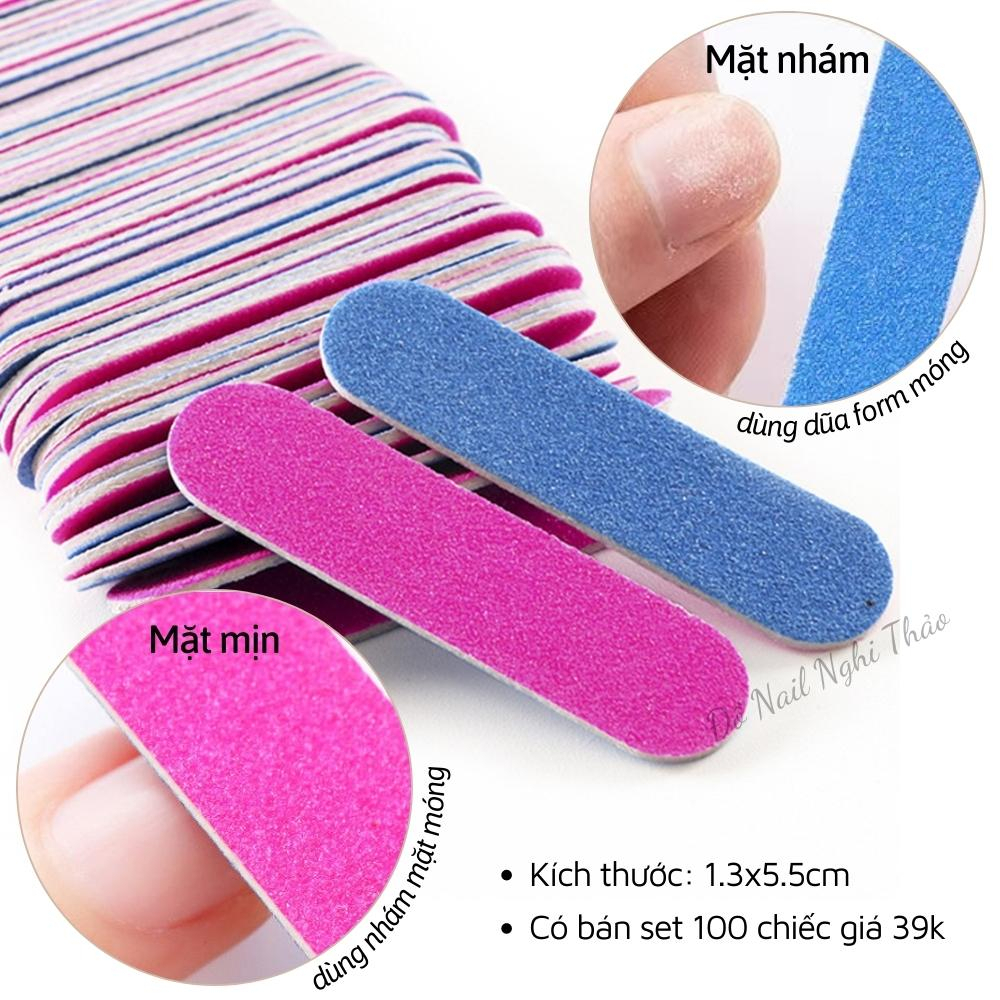 Dũa móng tay mini set 100 chiếc JELIVA phụ kiện nail