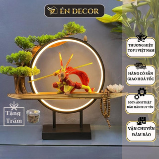 Thác khói trầm hương tượng tôn ngộ không én decor kèm kệ đèn led decor trang trí nhà, phong thủy