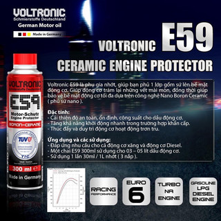 Phụ gia nhớt Voltronic E59 Moto-Schutz Engine Protector - Phủ Sứ Ceramic Động Cơ