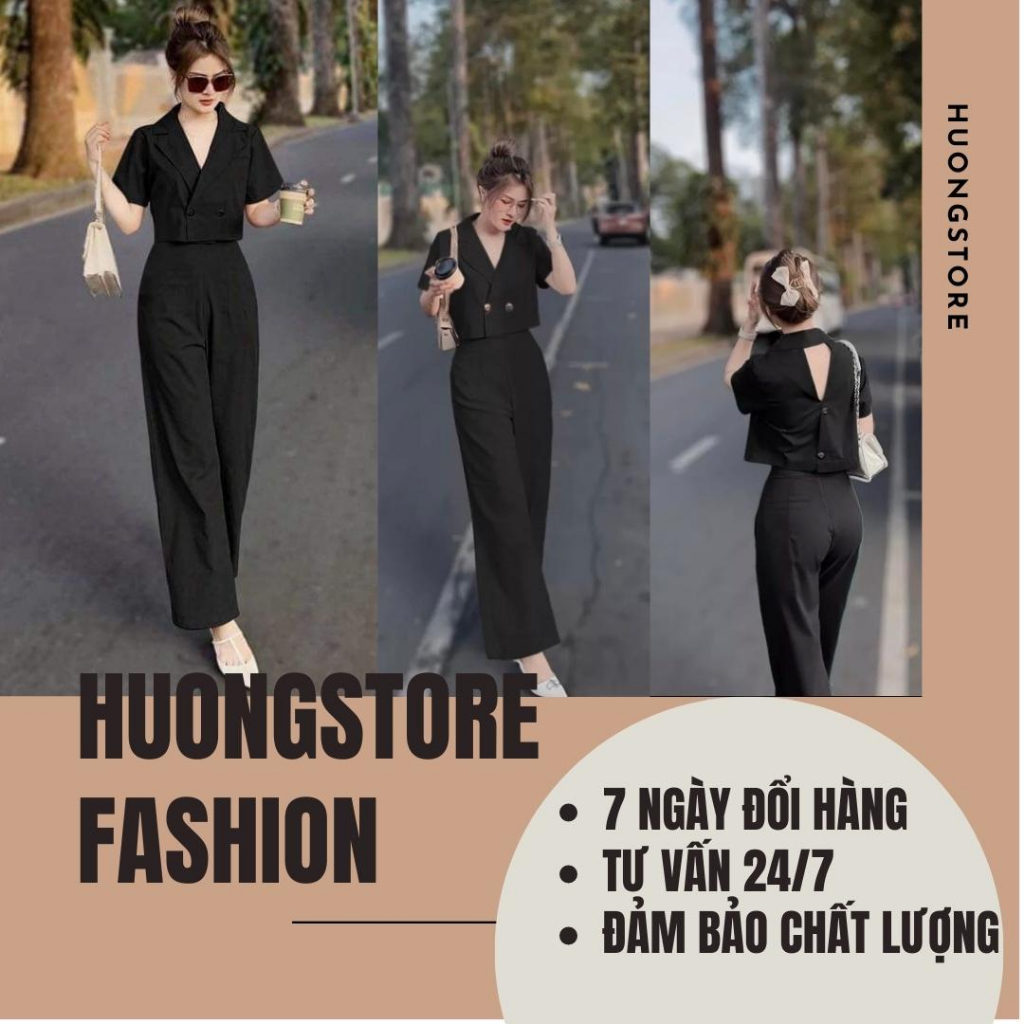 Set vest đen croptop tay cộc hàng thiết kế loại 1 | BigBuy360 - bigbuy360.vn