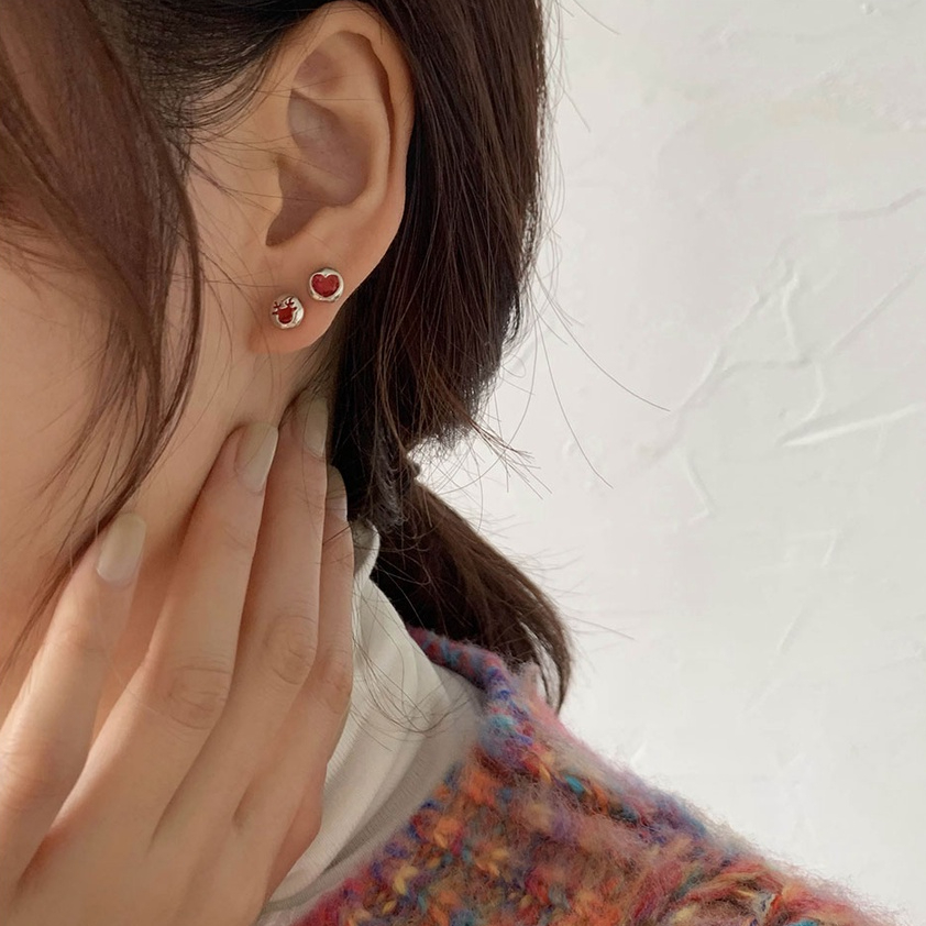 Bông khuyên tai bạc nữ mạ vàng mặt tròn Christmas noel giáng sinh nhiều hình xinh xắn | HARMONY ACCESSORIES K198