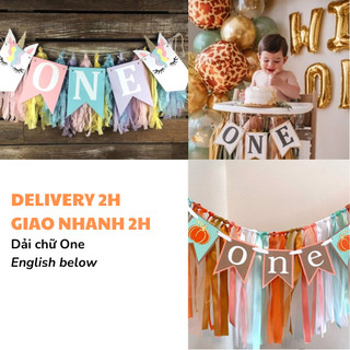 Dải chữ One treo ghế thôi nôi - High Chair bunting tnoi65