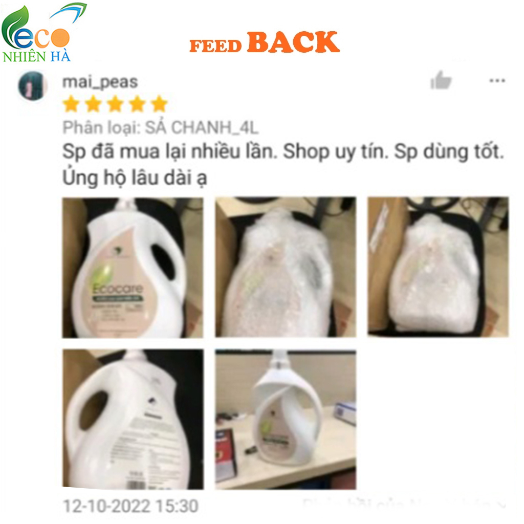 Nước lau sàn ECOCARE 4L tinh dầu thiên nhiên, nước lau nhà đuổi muỗi, chống trượt bé