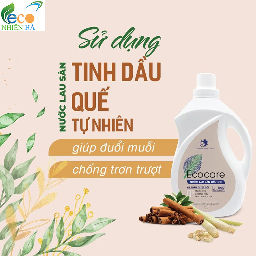 Nước lau sàn ECOCARE 4L tinh dầu thiên nhiên, nước lau nhà đuổi muỗi, chống trượt bé