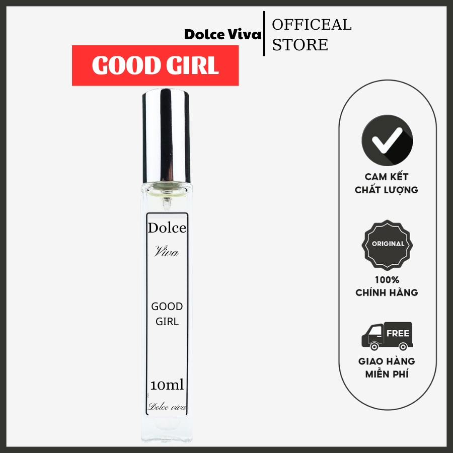 Nước Hoa Nữ Thơm Lâu Good Girl Mùi Ngọt Ngào Dịu Êm Cá Tính, Ngọt Ngào, Gợi Cảm 10ml Dạng Xịt Tiện Lợi