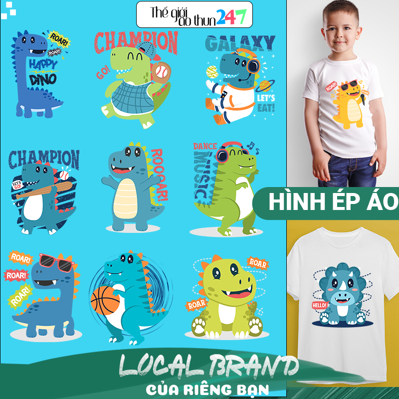 [Hình ủi, ép nhiệt] Hình khủng long cho trẻ SN8