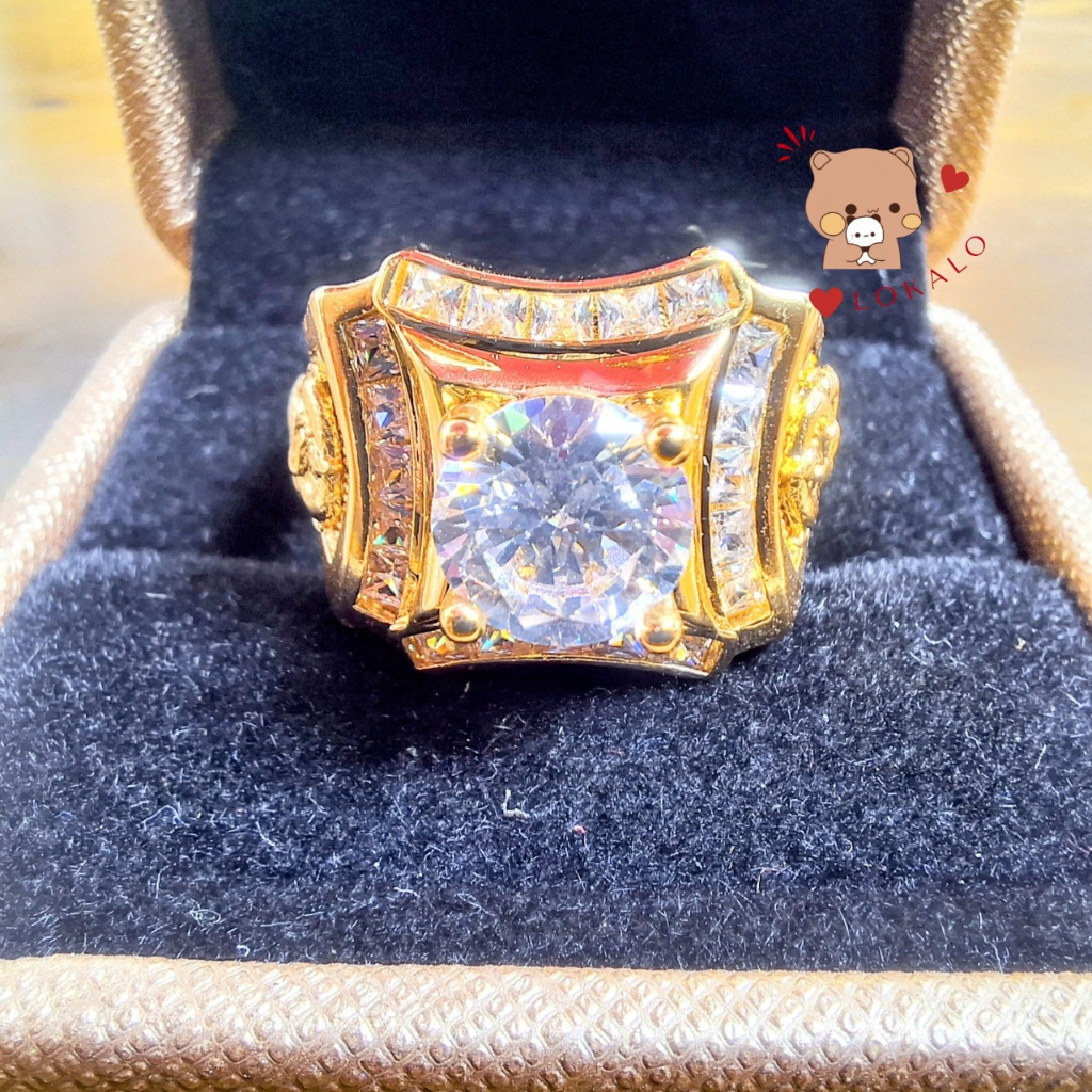 NHẪN NAM ĐẸP, NHẪN VÀNG NAM MẠ VÀNG 24K, Lokalo, BÊN HÔNG CHẠM HÌNH RỒNG THĂNG THIÊN. KẾT HỢP VẺ ĐẸP