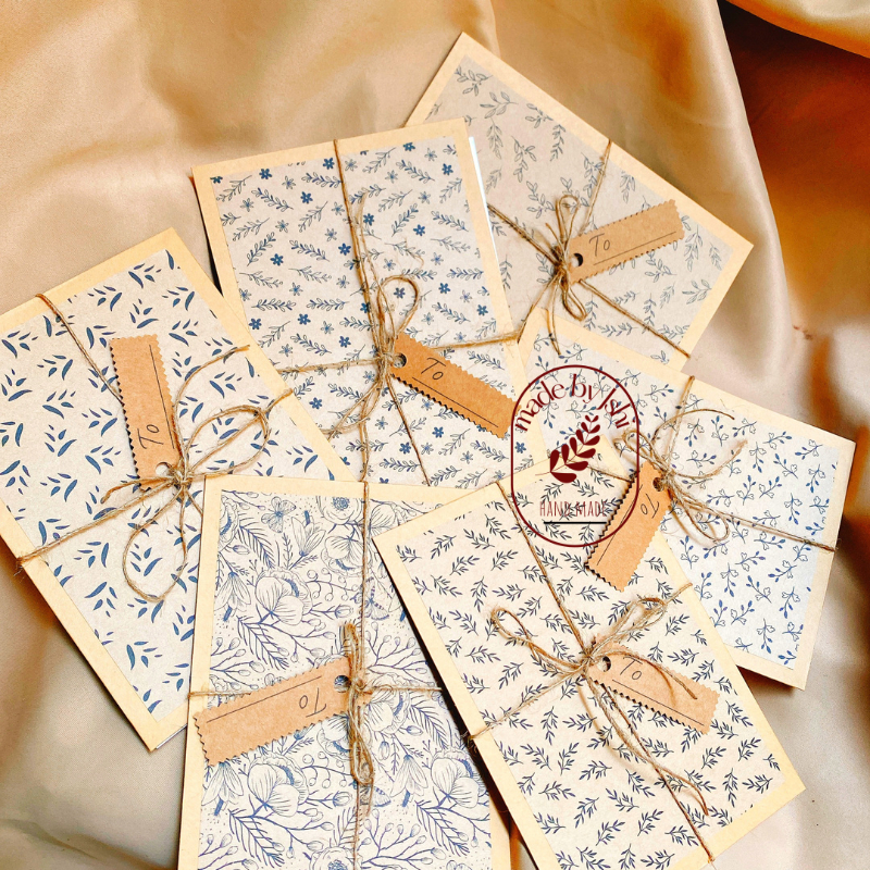 Thiệp họa tiết hoa la vintage 06