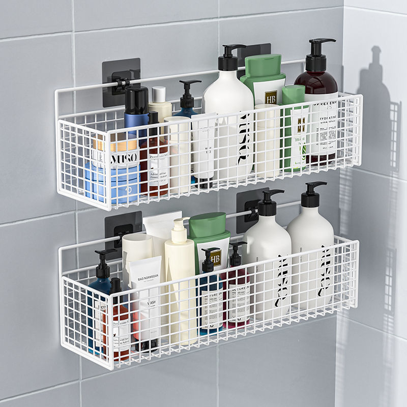Kệ để đồ nhà tắm dán tường chất liệu thép không gỉ cao cấp, Giá đựng đồ phòng tắm màu đen | BigBuy360 - bigbuy360.vn