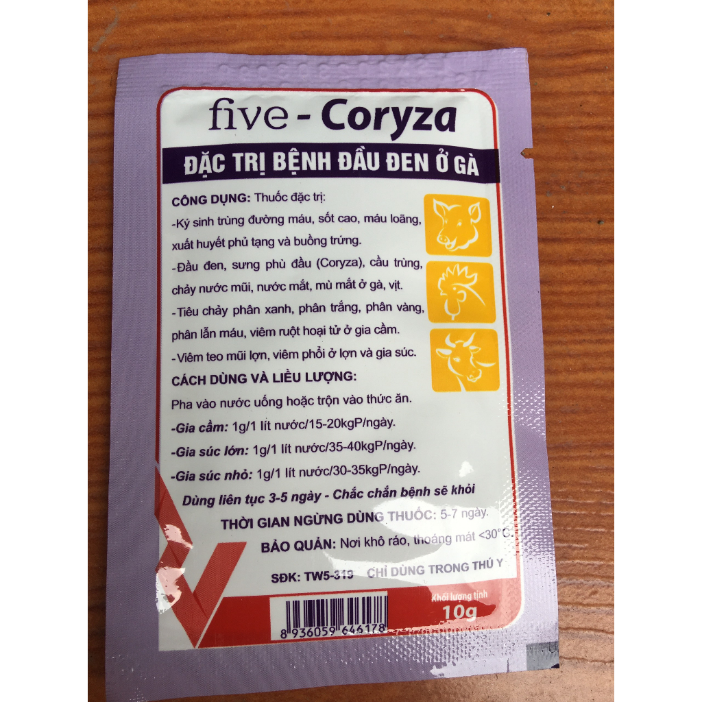 Bạc mặt gà do  KST - Coryza 10gr