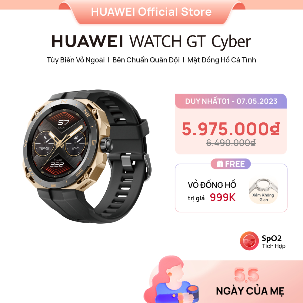 Đồng Hồ Thông Minh HUAWEI WATCH GT Cyber |Tùy Biến Vỏ Ngoài | Bền Chuẩn Quân Đội