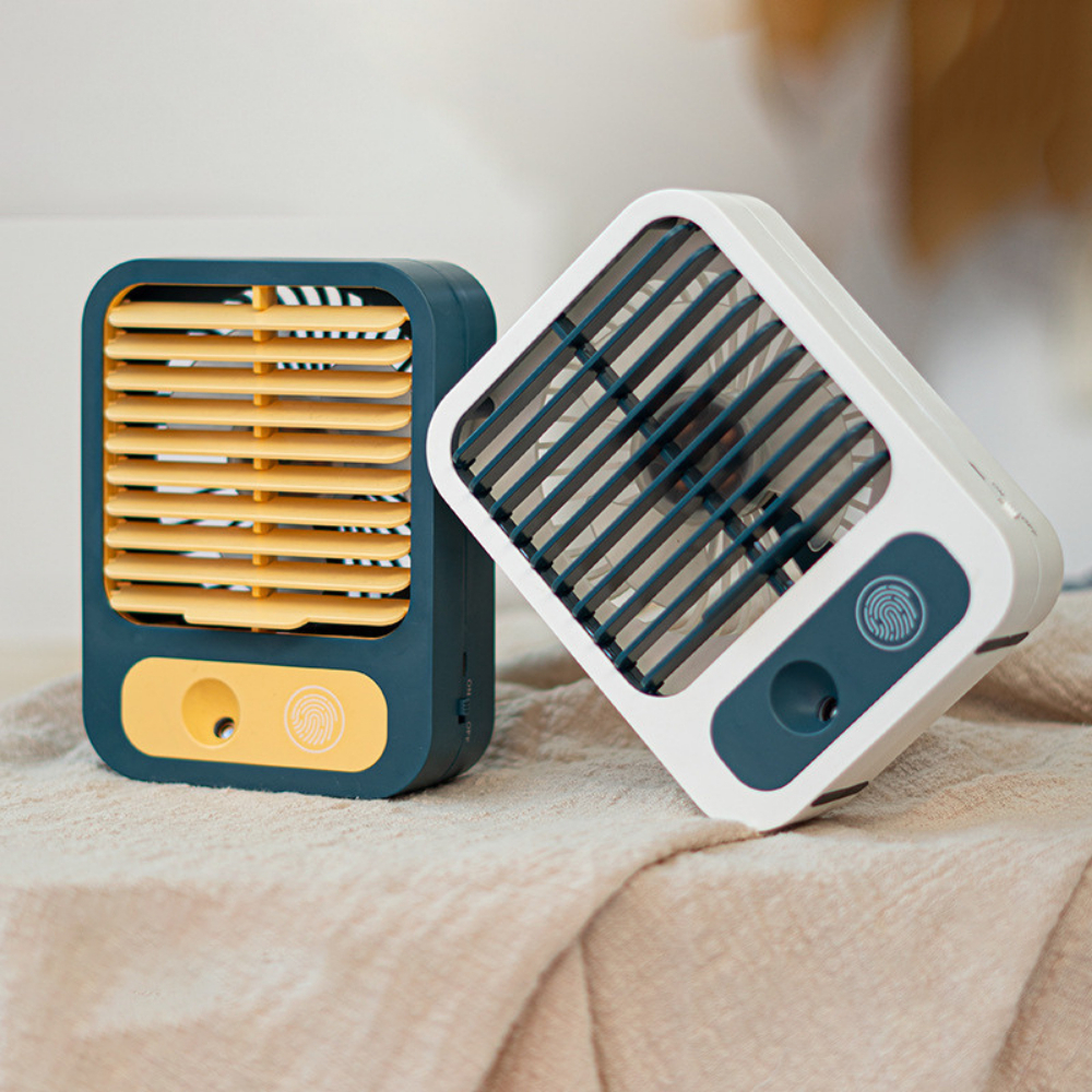 Quạt điều hoà mini để bàn - Quạt hơi nước phun sương sạc tích điện 3 tốc độ gió dung tích bình 150ml