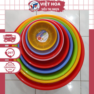 Rổ gạo, rổ rau, rổ lỗ nhỏ khít, rổ nhựa chính phẩm đủ size, Rổ gạo Việt Thành
