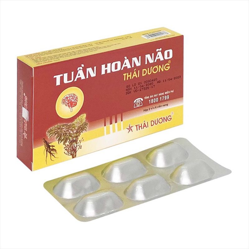 Bổ Não. Tuần Hoàn Não Thái Dương. Hộp 2 vỉ 6 viên.