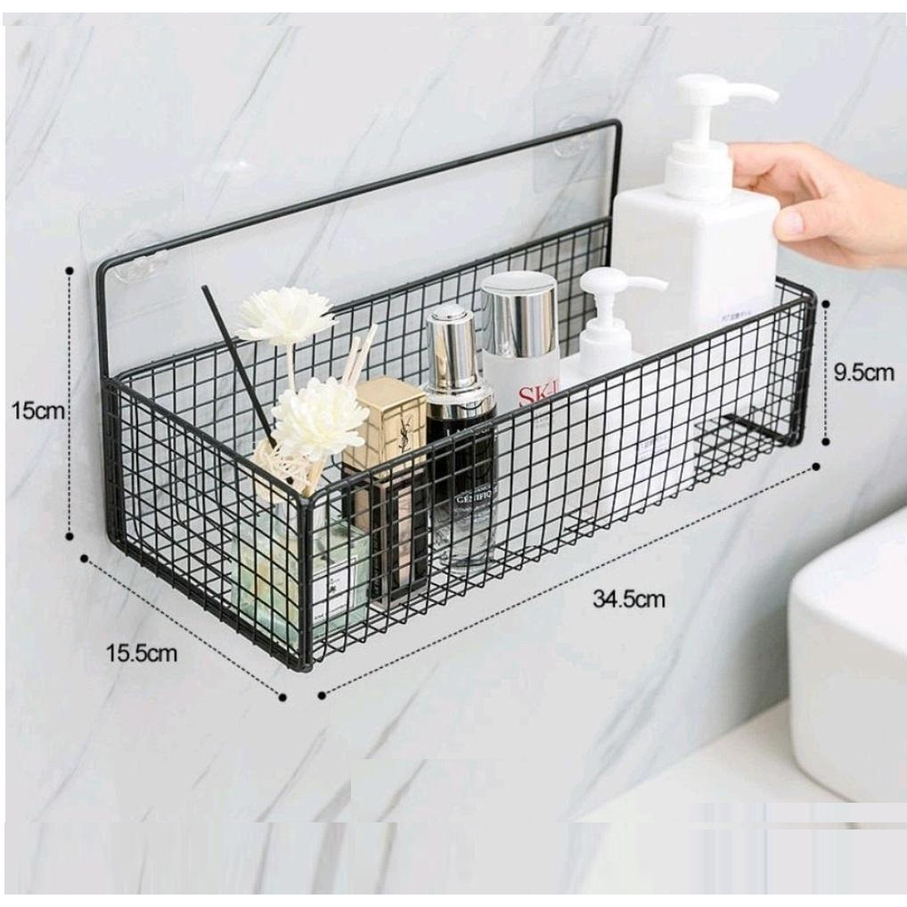 Kệ để đồ nhà tắm dán tường chất liệu thép không gỉ cao cấp, Giá đựng đồ phòng tắm màu đen | BigBuy360 - bigbuy360.vn