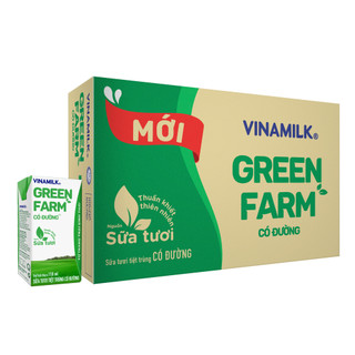 [HSD T8-2023] Thùng 48 Hộp Sữa Tươi Tiệt Trùng Vinamilk Green Farm Có Đường 110ml