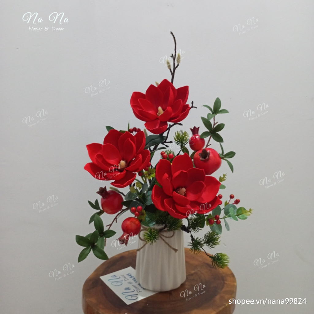 Bình Hoa Mộc Lan cao 58cm dùng để trang trí nội thất nhà cửa, văn phòng, cửa hàng