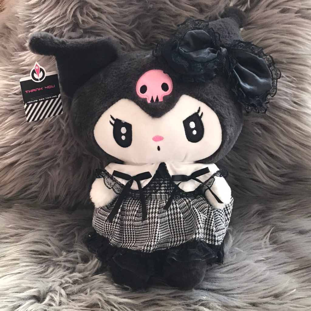 Thú Bông Hoạt Hình Kuromi, Melody Mặc Đầm Đen Cao Cấp