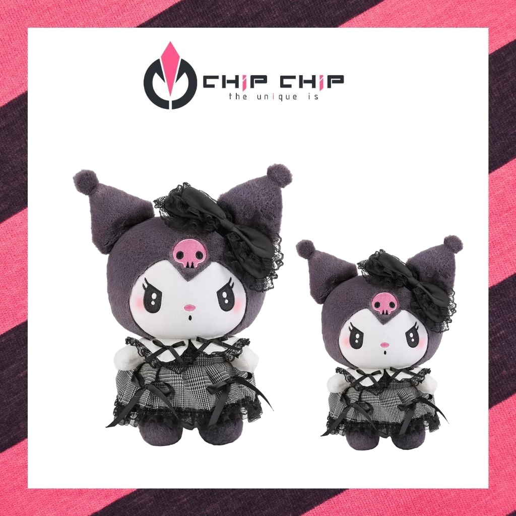 Thú Bông Hoạt Hình Kuromi, Melody Mặc Đầm Đen Cao Cấp