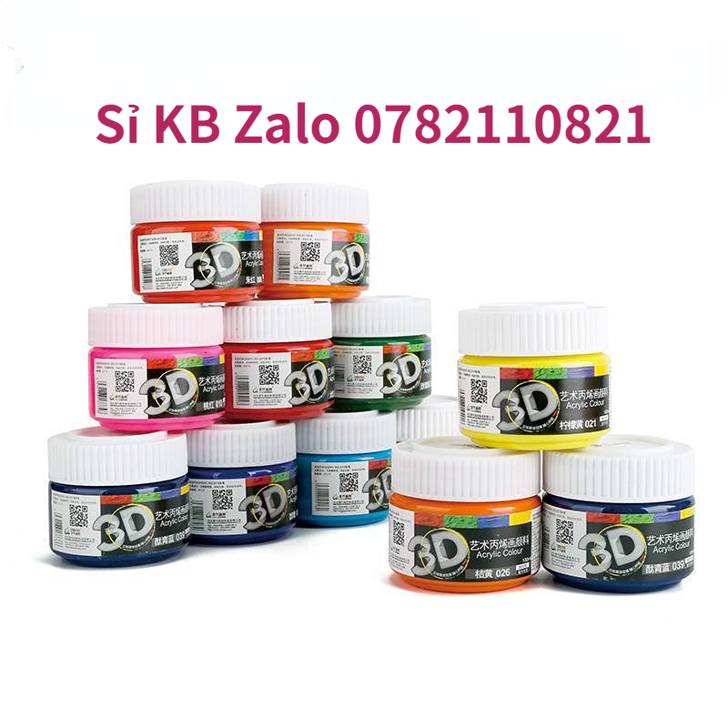 Màu Acrylic 3D Chính Hãng CHINJOO Lọ 100ML/300ML,Chất Lượng Tốt,Thuyên Dùng Vẽ Tranh Tường, Vẽ Tranh Vải Toan,Giầy, dép