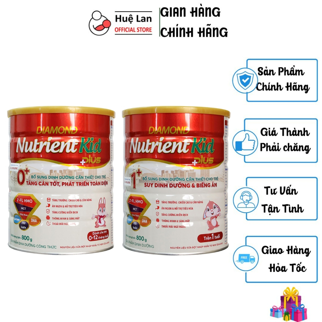 SỮA BỘT DIAMOND NUTRIENT KID PLUS 0+/1+ 800G
