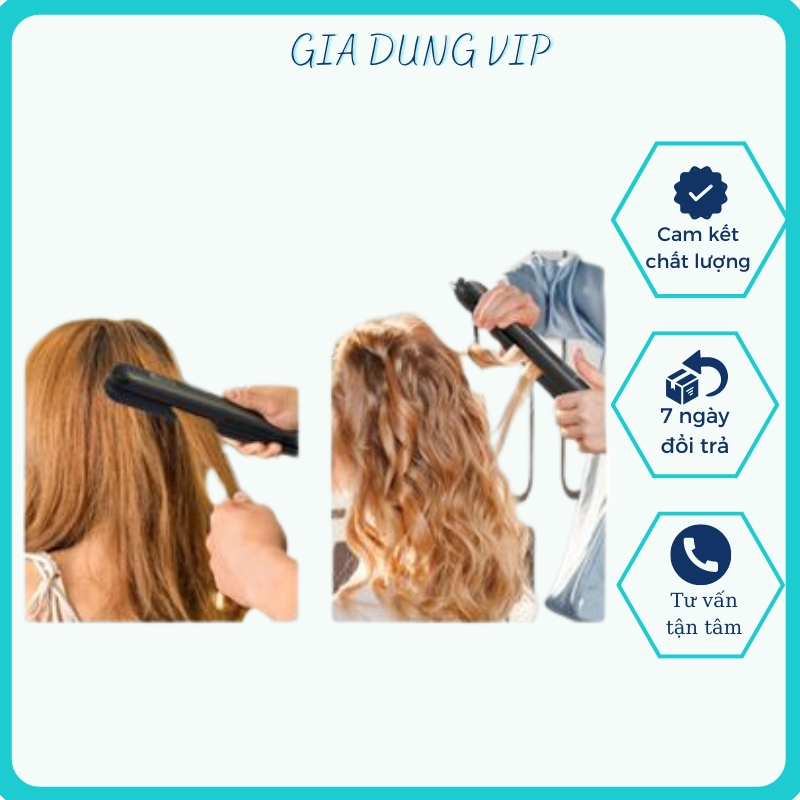 Máy ép tóc, máy làm tóc xoăn KIPOZI JDL-177EU đa năng cao cấp vừa uốn vừa duỗi tóc, có thể tùy chỉnh nhiệt độ -BH 12th