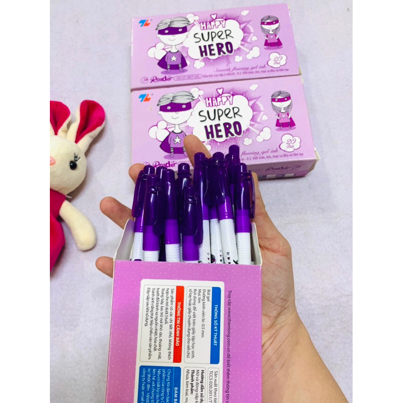 Bút gel GEL-07 hộp 20 tím chính hãng Bút Thiên Long