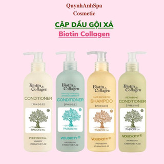 Cặp Dầu Gội Xả Biotin Collagen Ngăn Ngừa Rụng Tóc, Giảm Gàu, Kiềm Dầu, Phục Hồi Tóc Khô Xơ