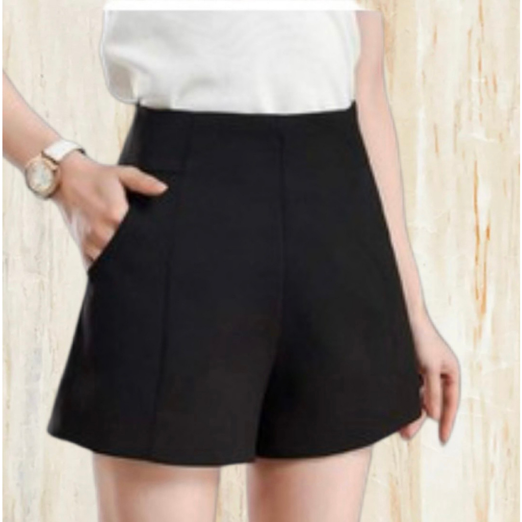 Quần Short nữ, Quần Đùi nữ lưng cao, 2 túi xéo, dây kéo sau lưng