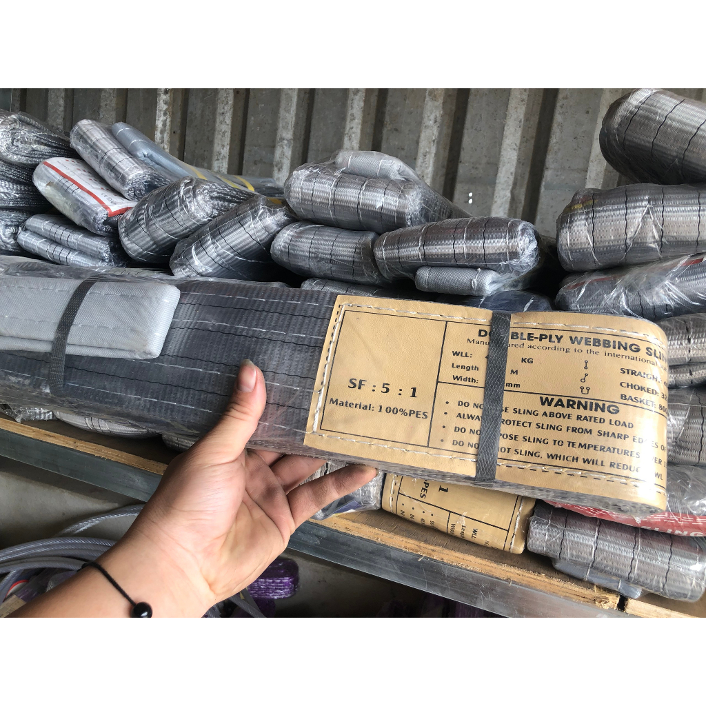 Dây cẩu hàng dây cáp vải cẩu hàng 5:1 Xám Nhập Khẩu 4 Tấn 3 mét bản 100mm cáp thép giá sỉ