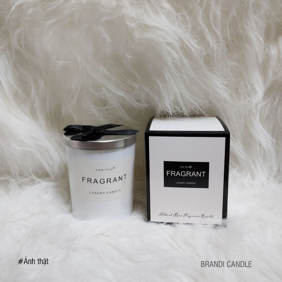 Nến thơm Aroma sáp dừa hũ màu trắng nắp nhôm đính nơ