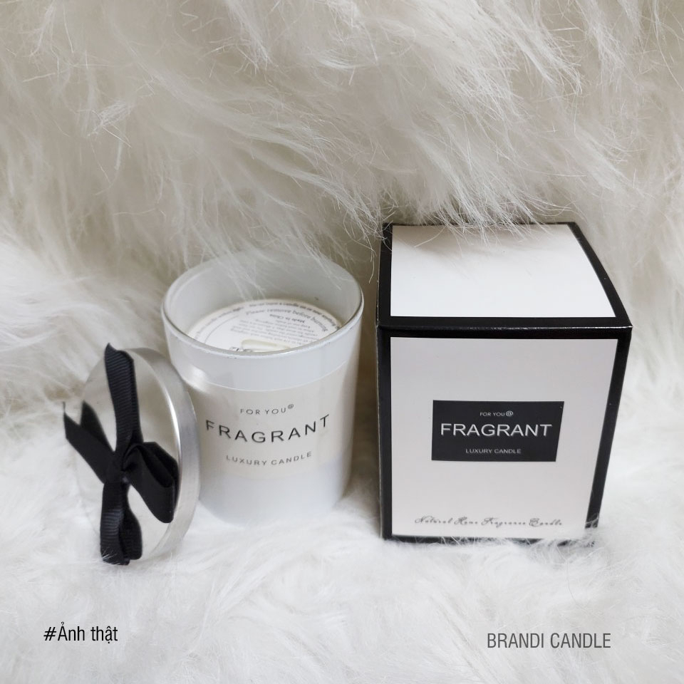 Nến thơm Aroma sáp dừa hũ màu trắng nắp nhôm đính nơ