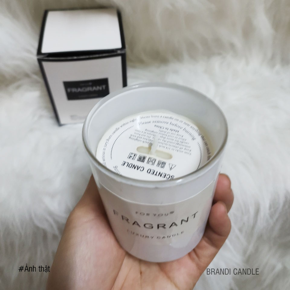 Nến thơm Aroma sáp dừa hũ màu trắng nắp nhôm đính nơ