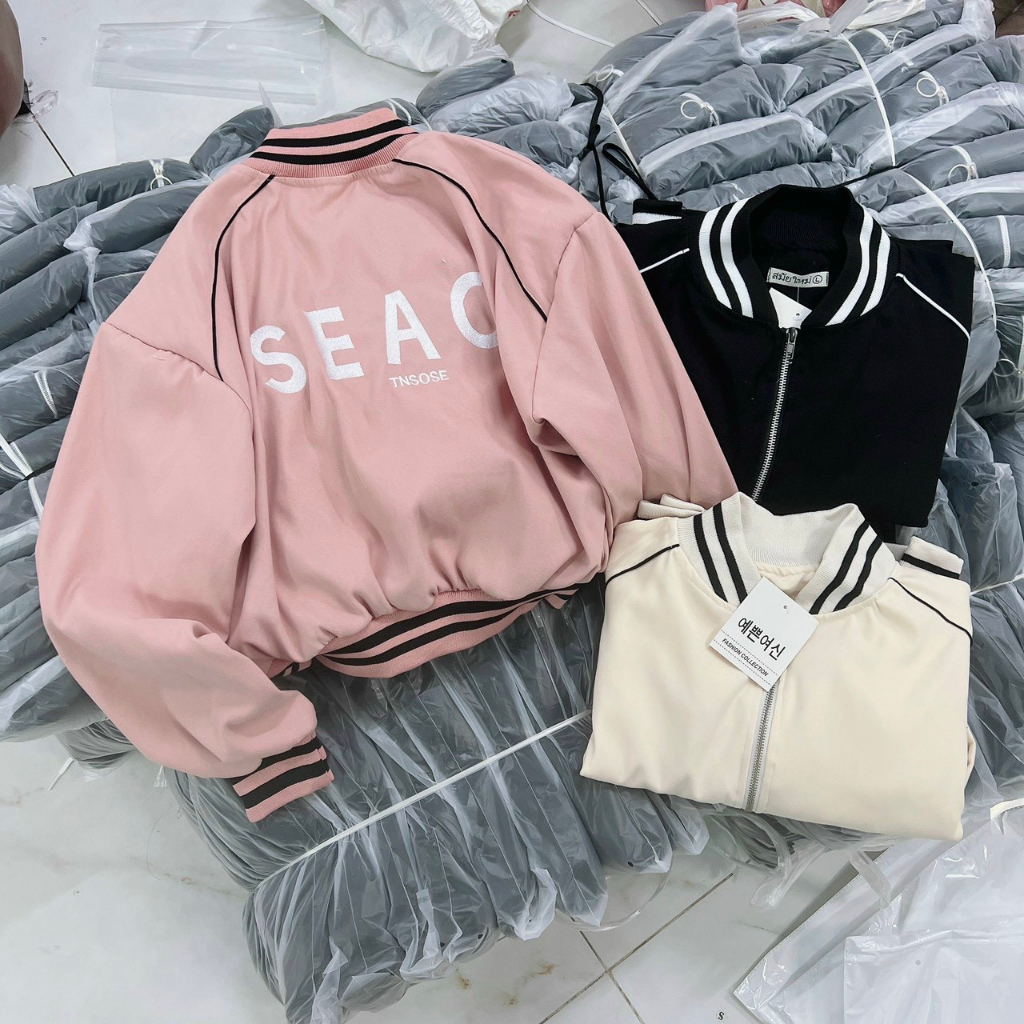 Áo khoác Lửng da lộn SEAC 2 lớp lót lo go thêu phối viền