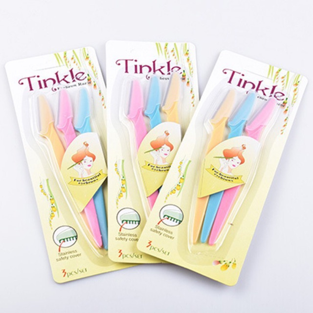 Set 3 Chiếc Dao tỉa lông mày Lameila với thiết kế vô cùng tiện lợi, Dao cạo chân mày lưỡi dao thép không gỉ an toàn