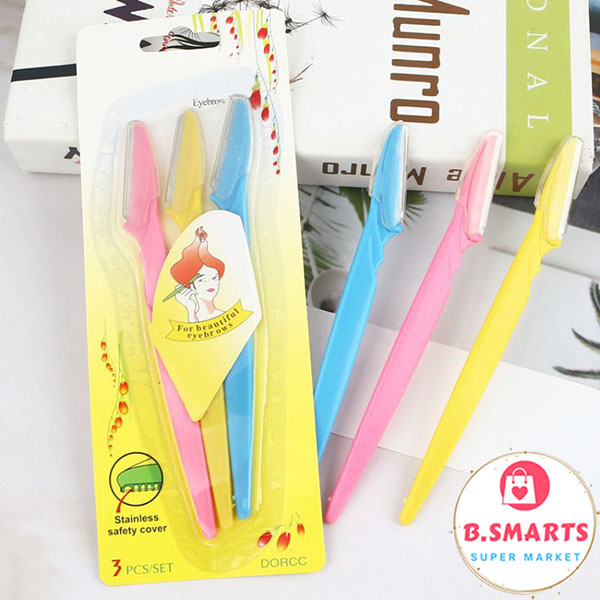 Set 3 Chiếc Dao tỉa lông mày Lameila với thiết kế vô cùng tiện lợi, Dao cạo chân mày lưỡi dao thép không gỉ an toàn