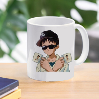 Cốc Sứ In Hình - Evangelion Shinji Uống cà phê