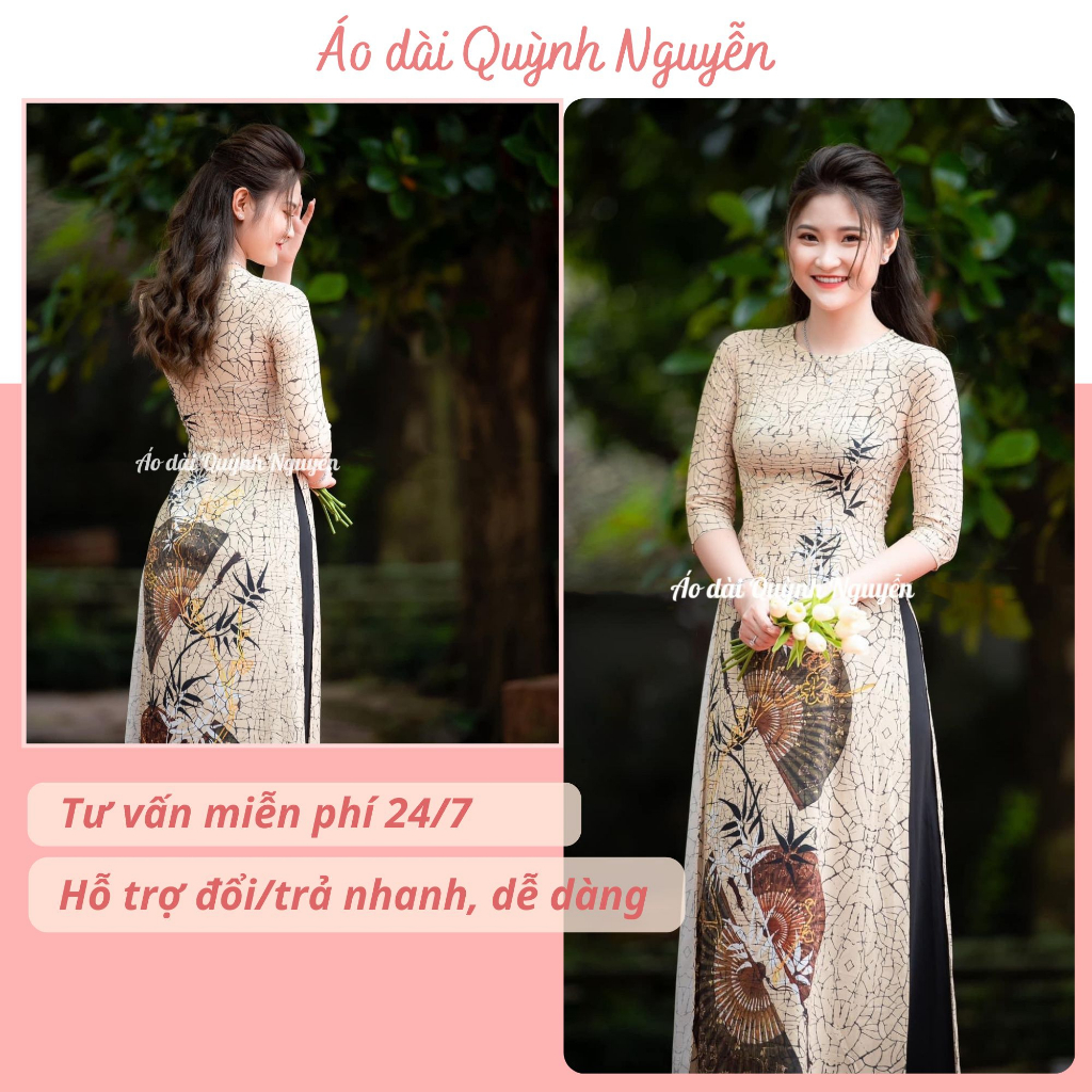Áo dài, áo dài nữ in 6d sắc nét họa tiết sang trọng tinh tế MÃ LV66