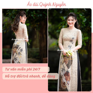 Áo dài, áo dài nữ in 6d sắc nét họa tiết sang trọng tinh tế MÃ LV66