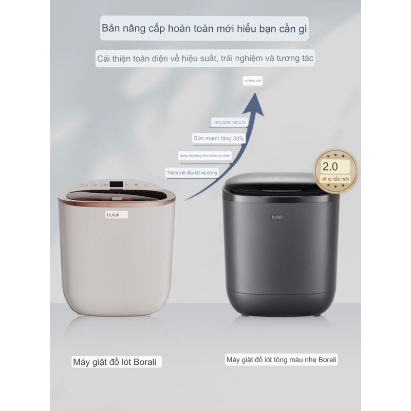 Máy Giặt Mini BOLALI Tự Động Khử Trùng Bằng Tia UV Dung Tích 6L Bảo Hành 12 Tháng - Cáo Đeo Nơ