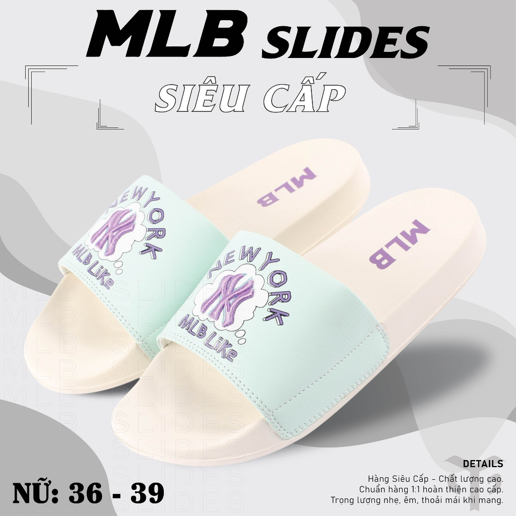 Dép mlb ny trắng hồng xuất dư xịn Fullbox