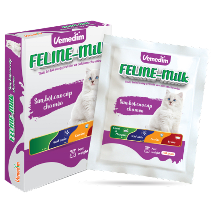 Feline Milk - Sữa bột bổ sung protein và calcium cho mèo - Gói 100gam