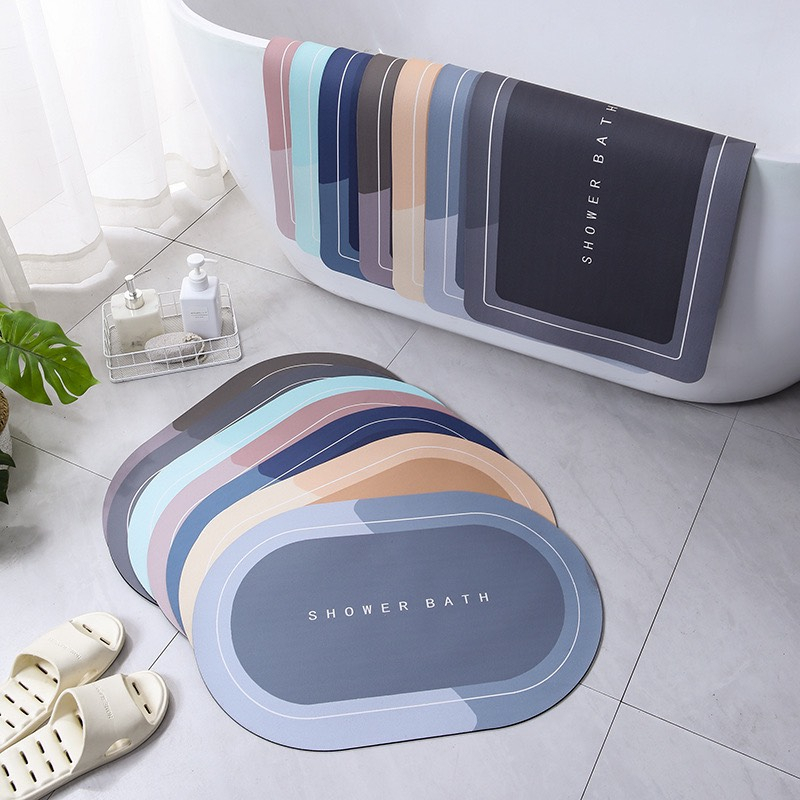 Thảm Lau Chân Silicon Cao Cấp Siêu Thấm Hút Nước (40X60Cm) - Thảm Chùi Chân Đế Cao Su Chống Trơn Trượt