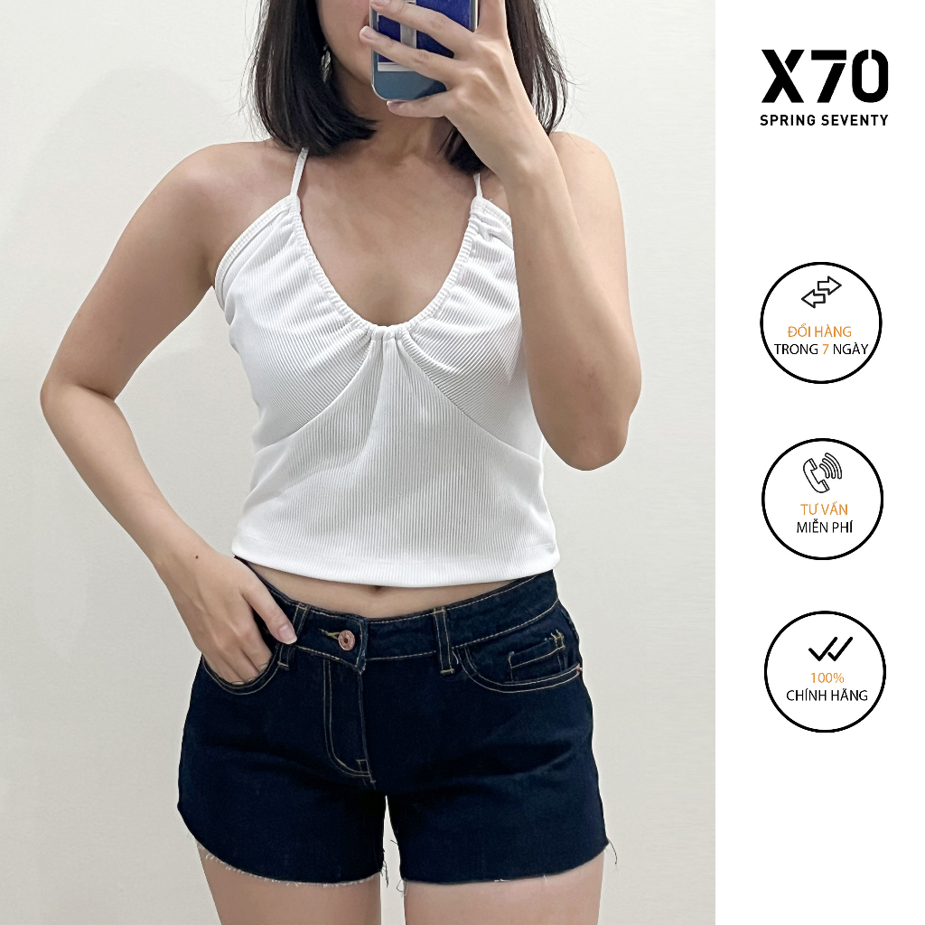 Quần Short Jeans Nữ Thiết Kế Rách Lai Thời Trang X70 - 04600013
