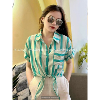 áo sơ mi tay cộc buộc dây