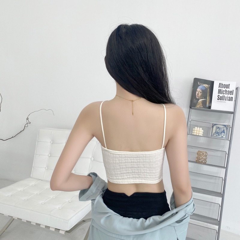 Áo yếm 2 dây ôm dáng phong cách thời trang Hàn Quốc cho nữ