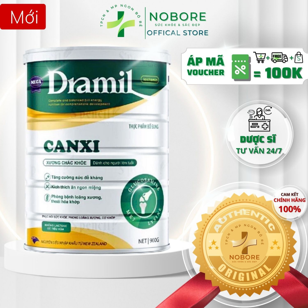 Sữa Y Tế Dramil Canxi Giúp Xương Chắc Khỏe Phòng Bệnh Loãng Xương Thoái Hóa Khớp Cho Người Trung Niên Cao Tuổi | NOBORE
