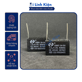 Tụ quạt 1uF 1.5uF 2uF 3uF 4uF 5uF 6uF 8uF 10uF 12uF 450VAC chân hàn mạch PCB CBB61