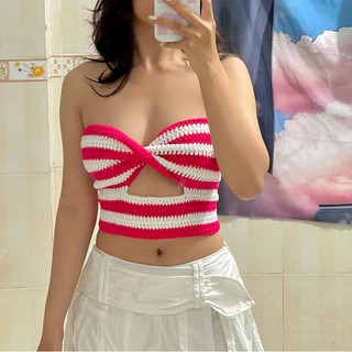 Áo len Tube Top (Crochet Twist Tube Top)
