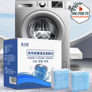 Hộp 12 Viên Tẩy Lồng Máy Giặt, Vệ Sinh Máy Giặt Tẩy Lồng Giặt Tẩy Sạch Chất Cặn Bả, Khử Mùi , Diệt Khuẩn Hiệu Quả
